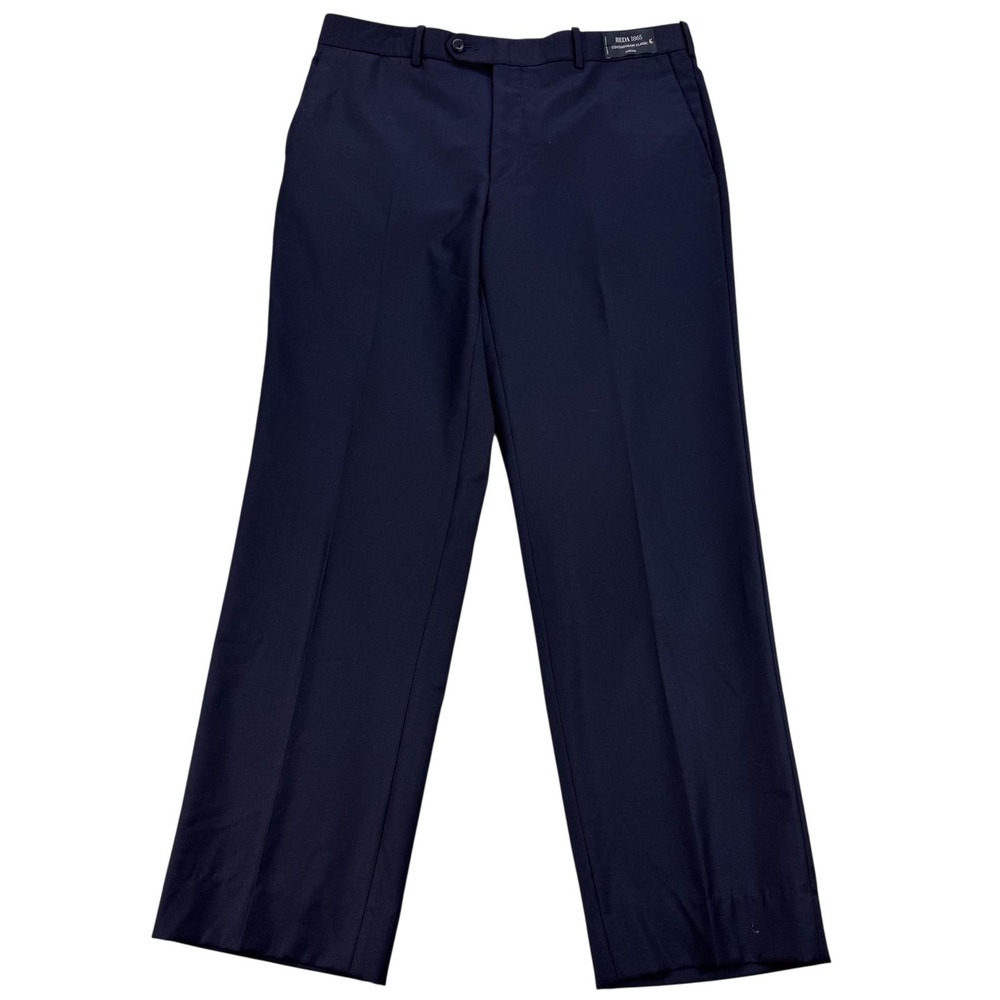 Coppley Suit Dress Pants Mens 35 Blue Wool Reda 1865 Super 130s Classic 35x30